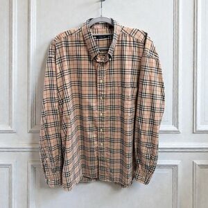 Burberry Beige and Black Checkered Shirt